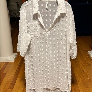 Blooming Jelly White Textured Women's Shirt or Swim Cover-Up